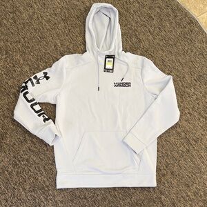 Under Armour Men's Armour Fleece Graphic Hoodie, Halo Gray/Black, Medium